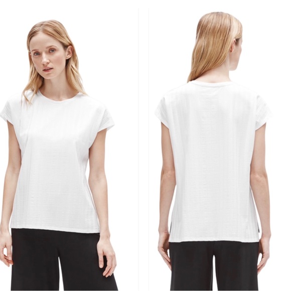 Eileen Fisher Tops - Eileen Fisher Boho Wide Rib Stretch Crew Neck Minimalist Top Large